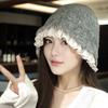Korean Lazy Style Gray Knitted Hat for Women In Autumn and Winter Wool Fisherman Hat Showing Face Small Warm Basin Hat Autumn and Winter Warm