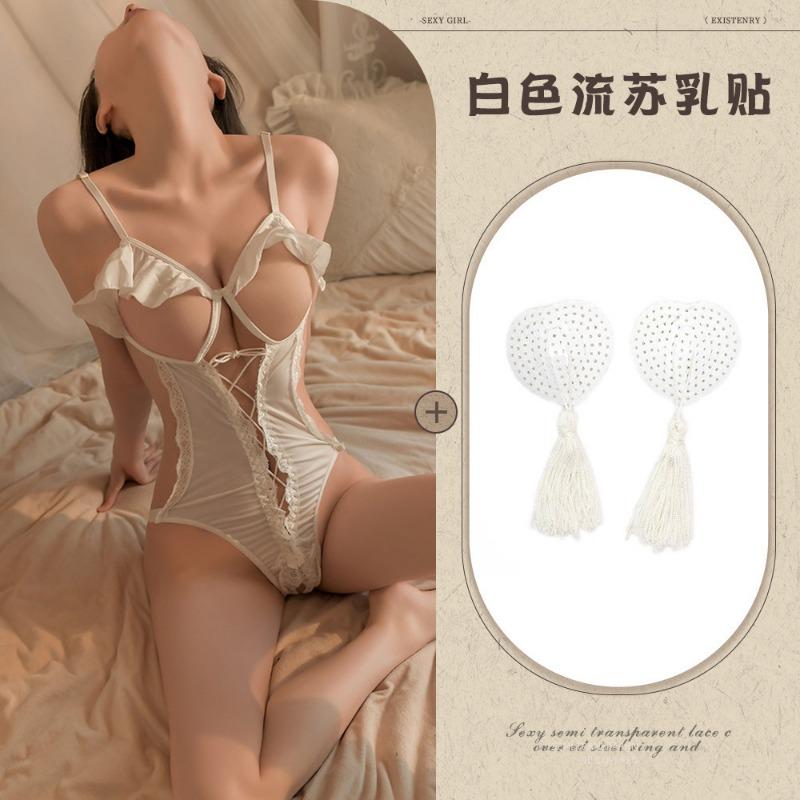 Sexy lingerie sexy suspender lace seduction open onesie women gather perspective uniform hot pure desire