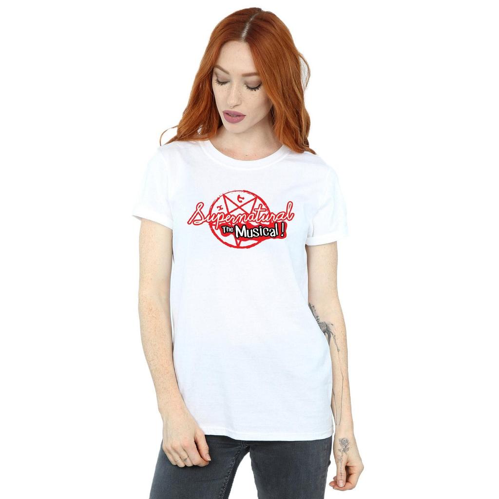 Supernatural Womens/Ladies The Musical Cotton Boyfriend T-Shirt