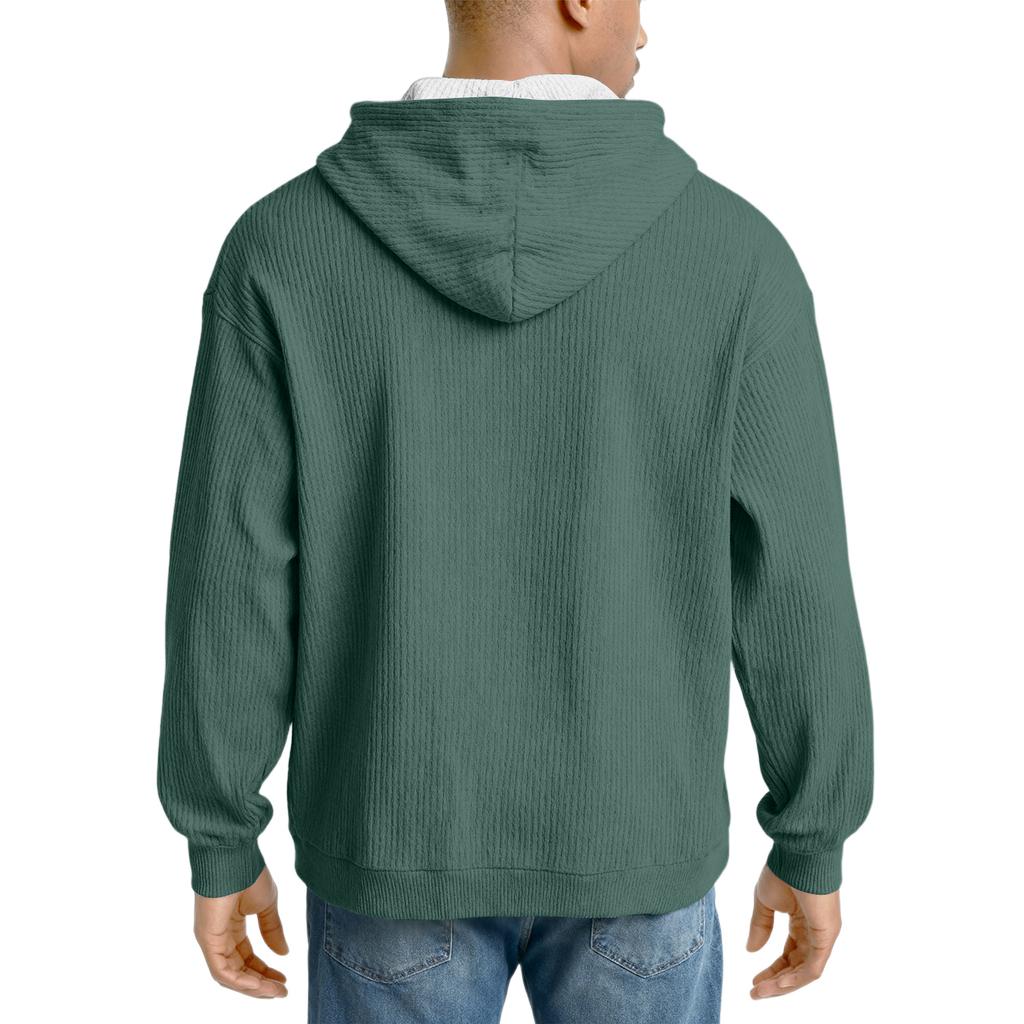 Men's Knit Hooded Sweatshirt Casual Long-Sleeve Sweatshirt