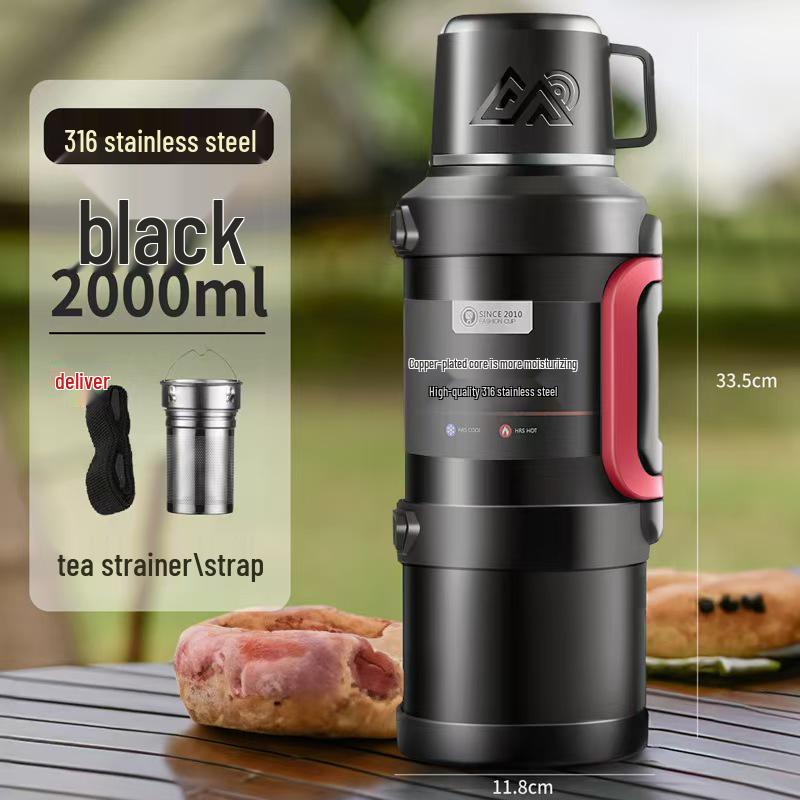 316 Large Capacity Outdoor Stainless Steel Insulated Sports Teapot and Water Cup