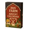 2025 Farm Advent Calendar 24 Days Christmas Countdown with 2D Acrylic Farm Animal Barn Ornaments Xmas Tree Hanging Decoration Set Holiday Gift