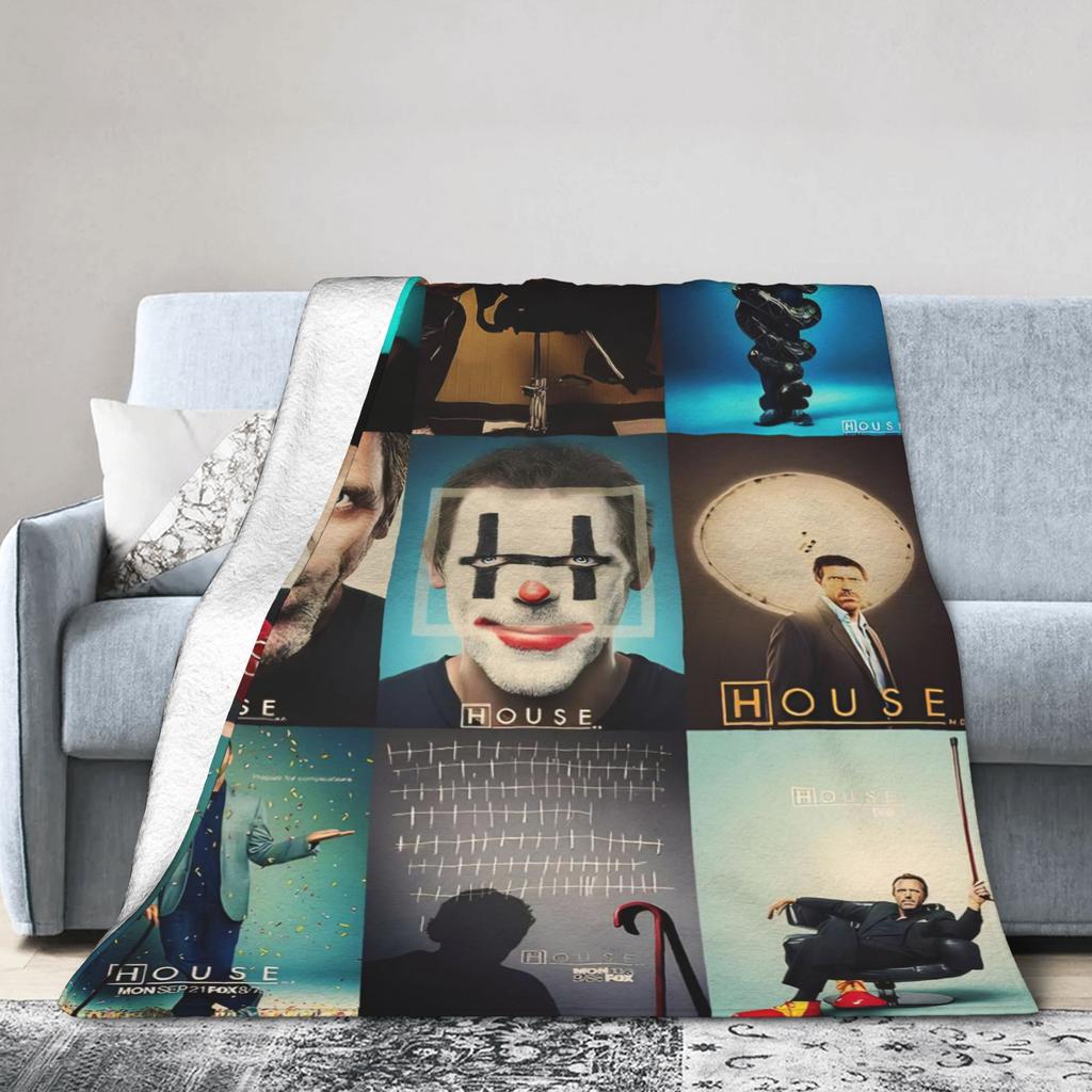 Soft Warm Blanket Travel Dr. Gregory House Throw Blanket House MD American Television Flannel Bedspread For Outdoor Bed Cover