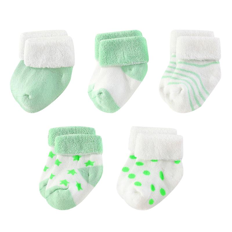 Kiddiezoom 5 Paare/Set Vier Jahreszeiten 0-12 Monate Mode Neugeborenes Baby Junge Mädchen Socken 100% Baumwolle Weiche Säuglings-Accessoires