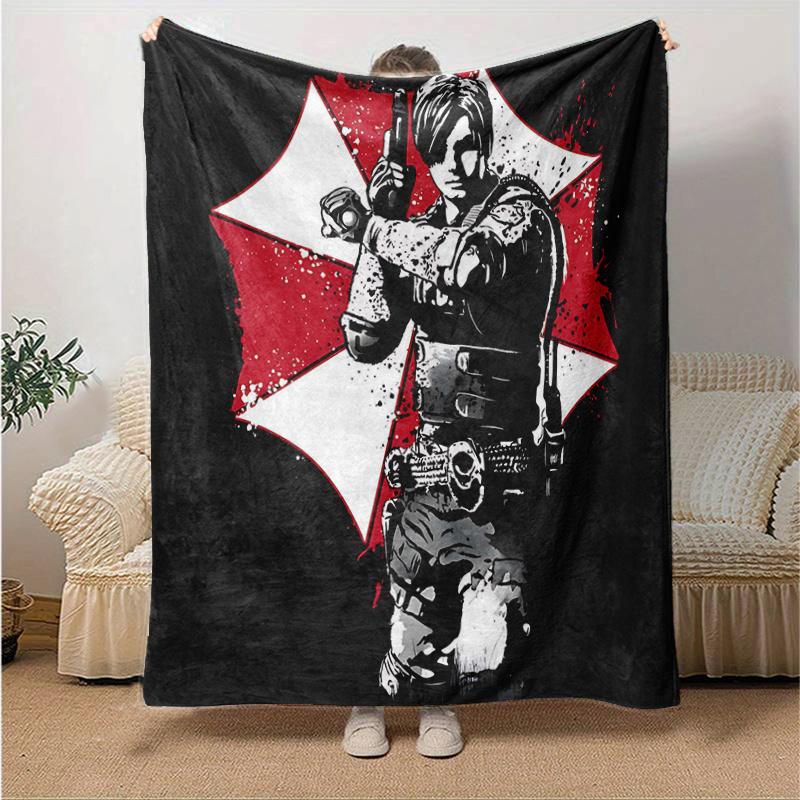 1pc Resident Evil Design Blanket  Soft Throw for Home Decor, Perfect Gift, Seasonal Use,  Living Room, Travel, Camping