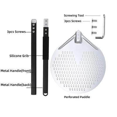 Creative Fashion 12 Inch Pizza Perforated Spatula Paddle Short Handle Oven Flip Peel Kitchen Tools Non-stick Pizza Baking