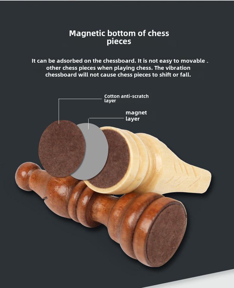 High-Quality Wooden Folding Chess Set for Students and Children