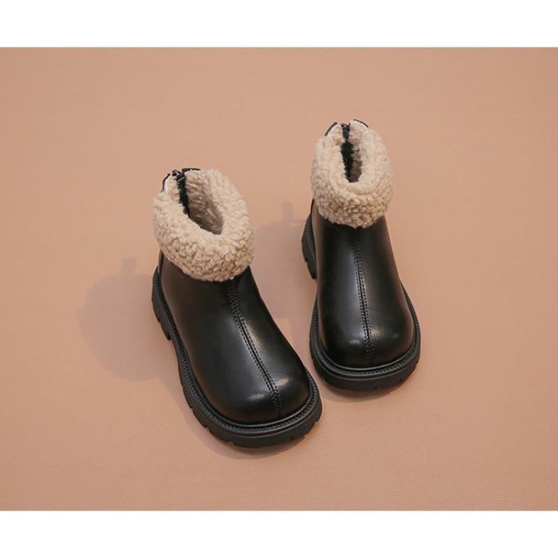 Korean Version Suede Winter Children's Shoes Big Children's Martin Boots Girls' Fur Short Boots Girls' Suede Boots for Warmth