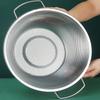 Kitchen Handle Stainless Steel Strainer 2-piece Set Fruit and Vegetable Washing Bowl