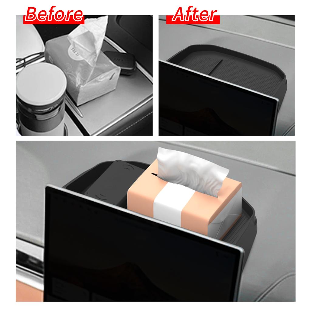 for Geely Coolray Proton X50 2026 Dashboard Screen Behind Storage Box Rear Organizer Tray Silicone Car Interior Accessories