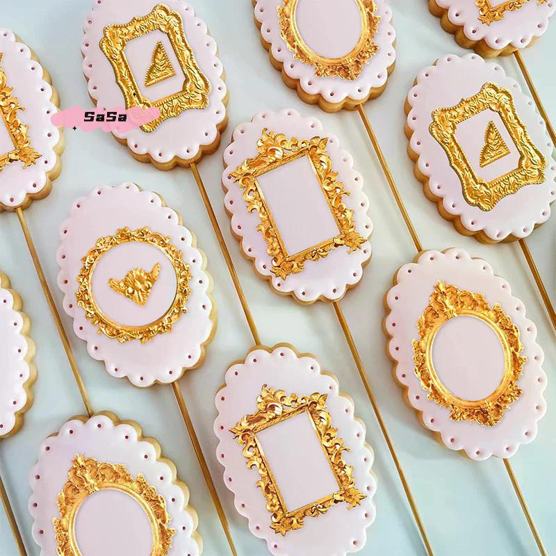 S-4Pcs Silicone Frame Molds For Chocolate, Mini Air Dry Clay Molds, Polymer Clay Molds, Photo Frame Molds