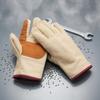 Canvas Gloves with Leather Palm Heavy-Duty Work Reinforced
