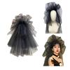 Bridal Veil Bride Princess Tulle Headscarf Gothic Black Bachelorette Party Hen Party Bride Veil Hen Party Head Scarf