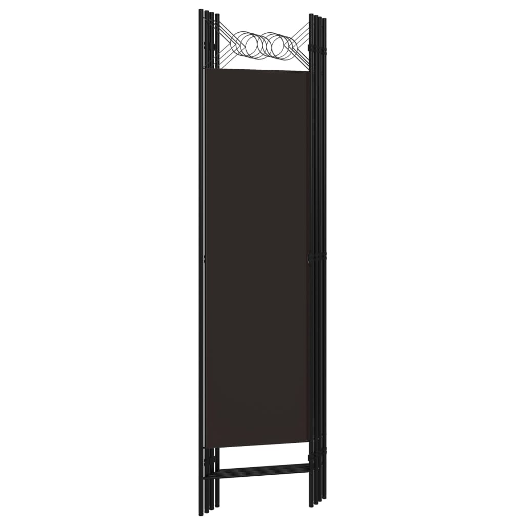 4 Piece Room Divider Brown 160 X 180 Cm