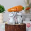 2Pcs/Set Colorful Resin Rabbit Decoration Easter Bunny Carrot Ornament  Party Decoration