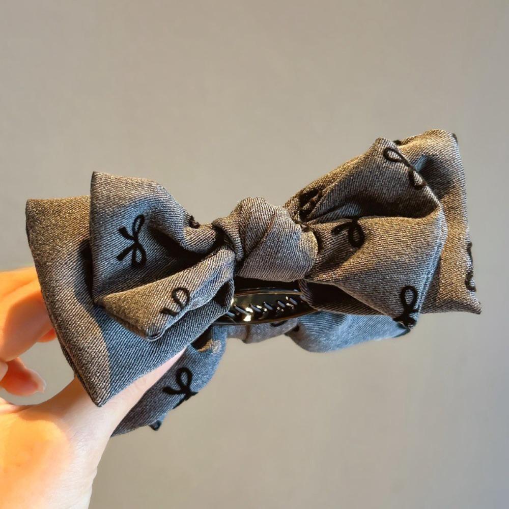 Barrettes Bow Print Claw Hair Headpiece Ponytail Clip Fashion Women's Hair Claw