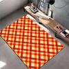 Plaid Pattern Carpet for Living Room, Red Orange and Beige Design Suitable for Use As an Anti-slip for Living Room Bedroom Sofas