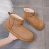 22 Winter New Mid-tube Snow Boots with Fleece and Thickened Leather Sneakers