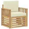 2 Piece Outdoor Sofa Set Polyester White and Cream