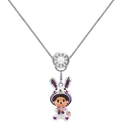 Monchhichi Doll Toys Hanging Pendant Pearl Necklaces Anime Accessiories Cute Necklace Kawaii Collarbone Chain Childrens Day Gift
