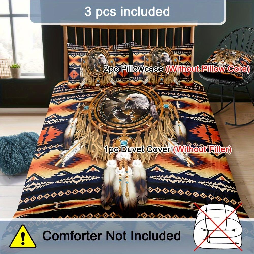 Tribe Duvet Cover Set 1*Duvet Cover+2*Pillowcase Ethnic Style Dreamcatcher Eagle Print Aztec Soft Comfortable Bedding Set