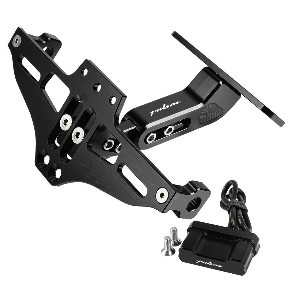 2012-2024 For BAJAJ PULSAR n160 n250 rs200 ns200 200NS Pulsar 125 150 180 200 License Plate Holder Frame Bracket LED Light