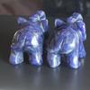 2'' Hand Carved Mixed Gemstone Crystal Elephant Figurine Animal Statue Carving (Blue Sodalite)