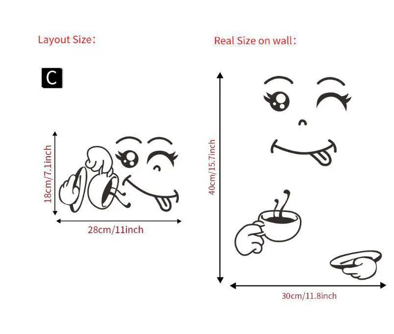 

Милая наклейка на холодильник Happy Delicious Face Наклейки на стену для кухни и холодильника Искусство Милые настенные наклейки для холодильника Декор для дома