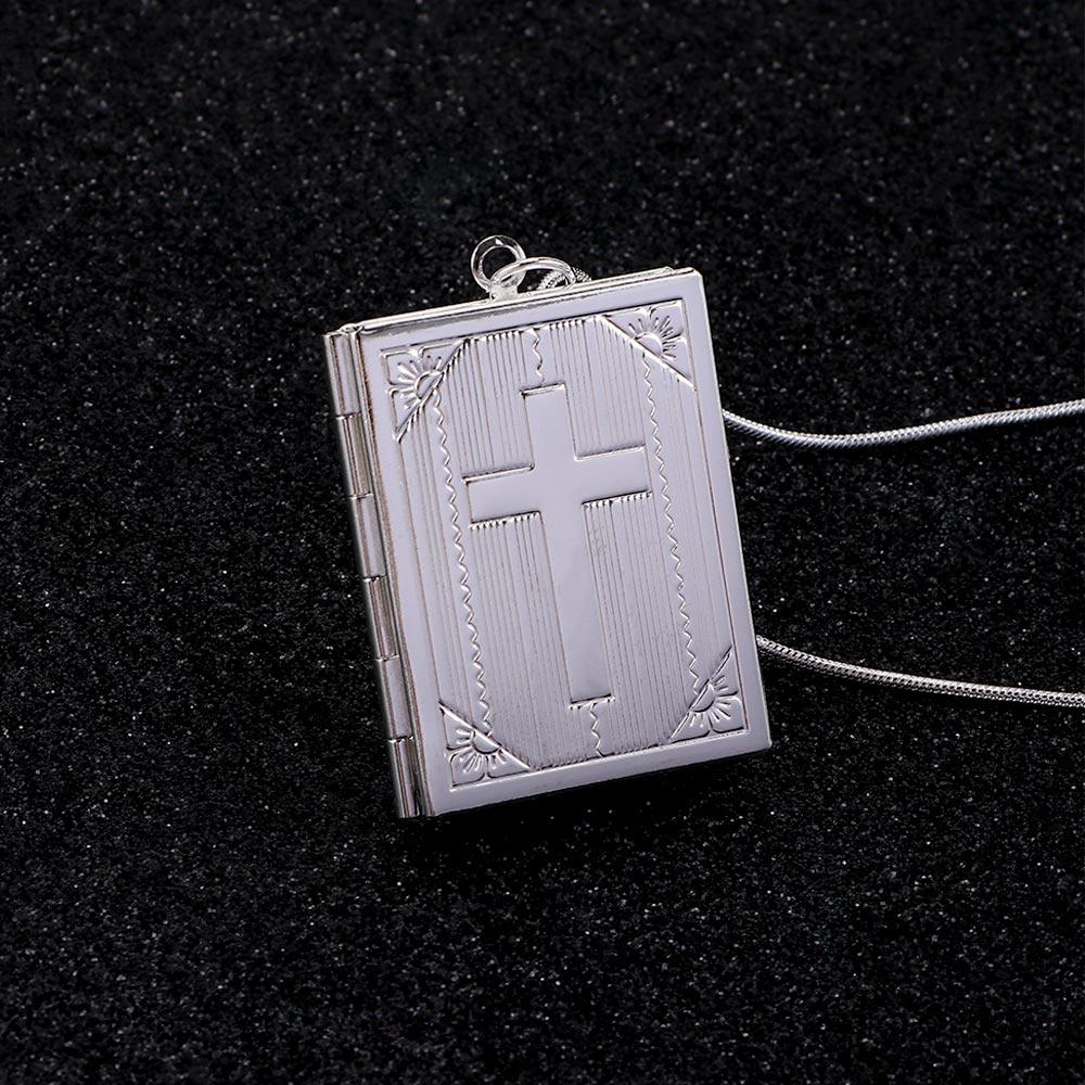 Charms Pciture Frame Pendant Christian Cross Bible Box Chains Jewelry Necklace Clothing Accessories