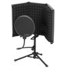 Studio Microphone Isolation Shield with Pop Filter and Tripod Stand, Foldable Adjustable Recording Studio Equipment