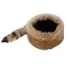 Women's Striped Raccoon Tail Faux Fur Hat - Fluffy, Warm, Ear Protection for Autumn/Winter