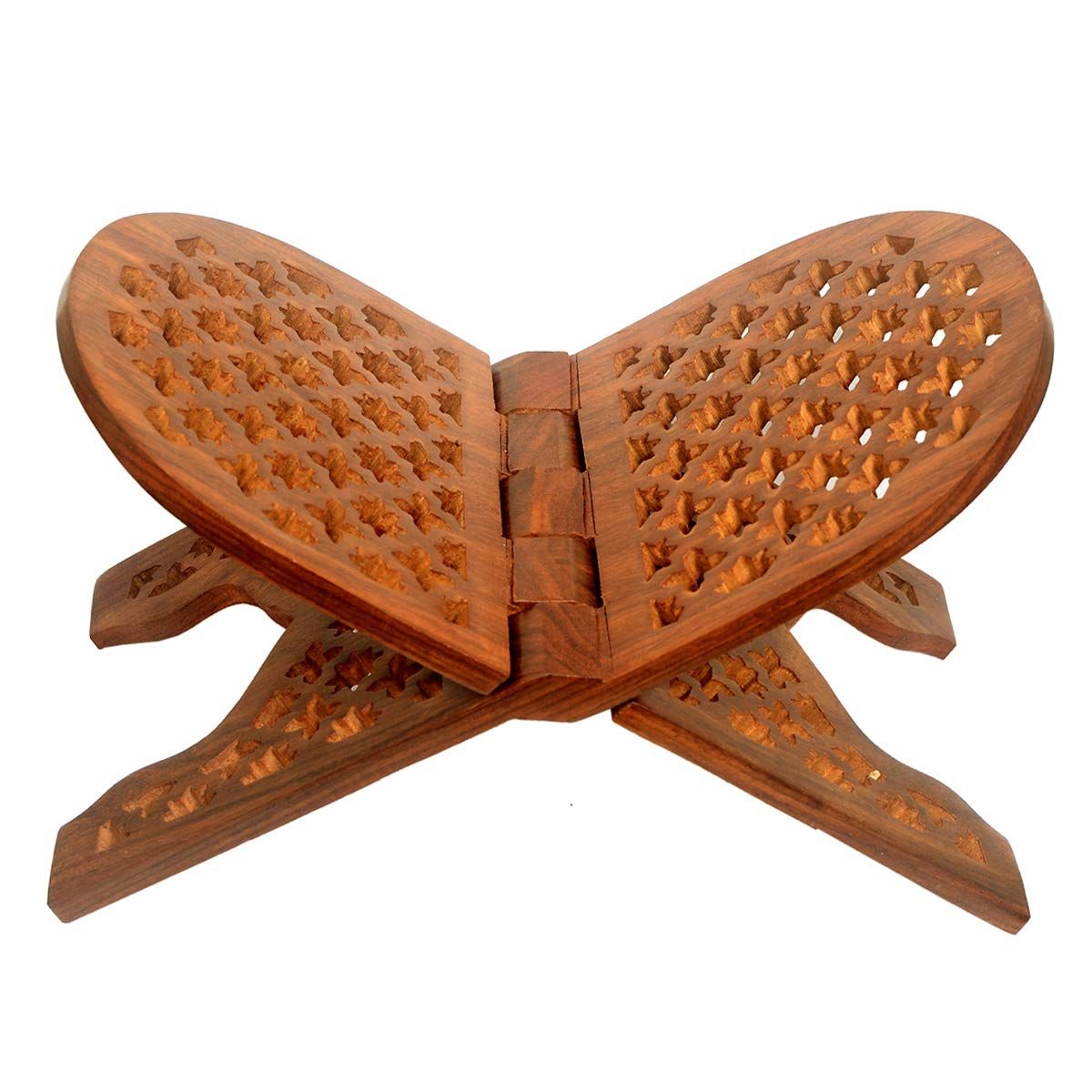 

Классическая молодежная ручная работа Жали дизайн Складная подставка-держатель для книг/Подставка для книг Храните для дома/рабочего пространства/религиозных мест (Коричневый, 13 дюймов)