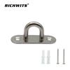 Stainless Steel Marine Eye Plate Hook with Pull Ring for Ceiling Fan or Sandbag - Heavy Duty Lifting 