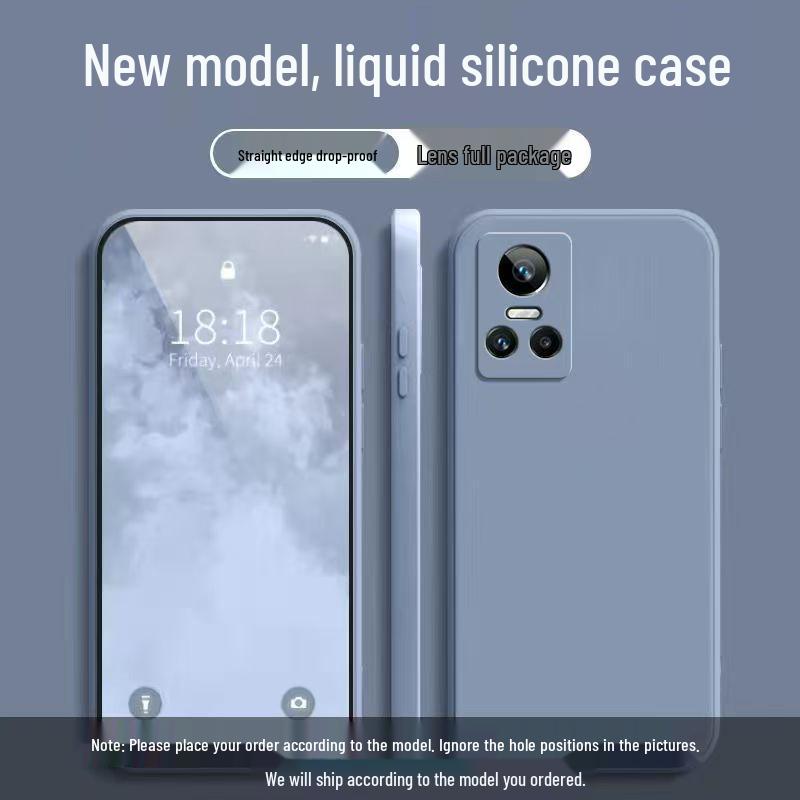 Realme GT Neo 3 Solid Color Rubik's Cube Liquid Case - Full Coverage Drop Protection Soft Case
