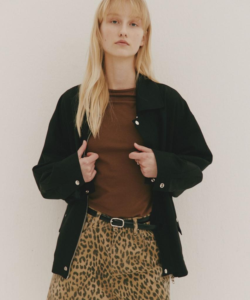 Okuka Cotton & Modal Simple Top, Brown