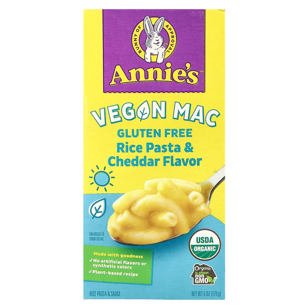 Annie s Homegrown Vegan Mac Rice Pasta Cheddar 170g