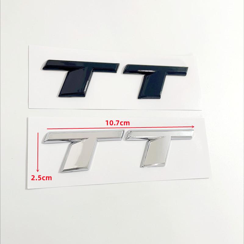 3D ABS Chrome Black TT Logo Letters Car Trunk Emblem Badge Decal For Audi TT RS MK1 8N 8J MK3 8S MK2 TT Sticker Accessories