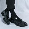 Men Loafers Street Style Classic Thick Sole Platform Height Increase Black Formal Business Wedding Dress Prom Blazers Tuxedo Party Shoes Large Size