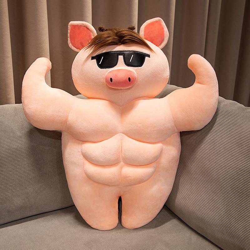 Cute Pig Soft Doll With Sunglasses Plush Design Great For Collect And Gift