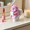 Funny Shelf Decors Pig On Toilet Figurine, 3D Printed Small Bathroom Counter Accent for Sink Area Styling, Desk Display, Bookshelf Decors, and Space