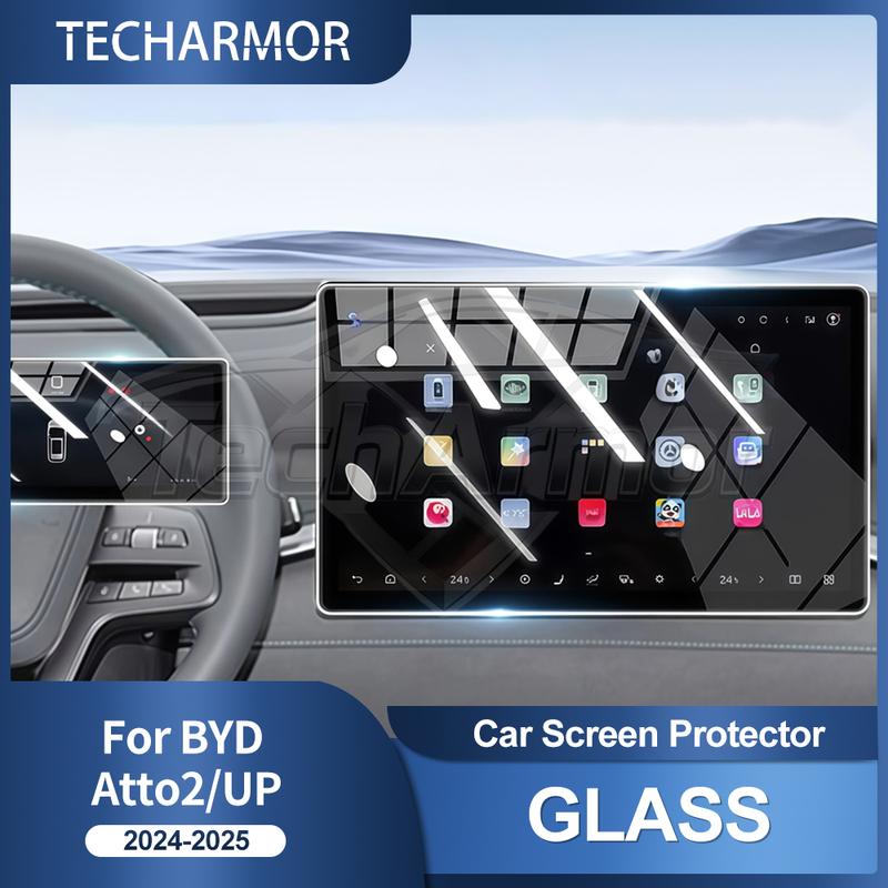 Car Tempered Glass Protective Film For BYD ATTO 2 Yuan UP Auto GPS Navigation Screen Protector Display Interior Accessories