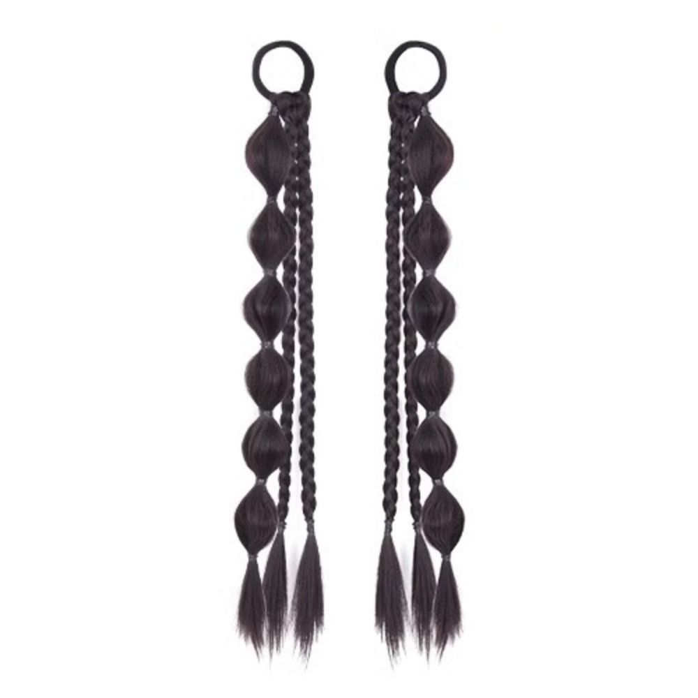 2pcs Double Ponytail Sweet Twisted Pigtails Hairpiece Lantern Braided Ponytails  Daily