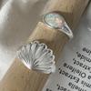 Einzigartiger Muschel-Design Opalsteinring für Damen mit stilvoller verstellbarer Geometrie
