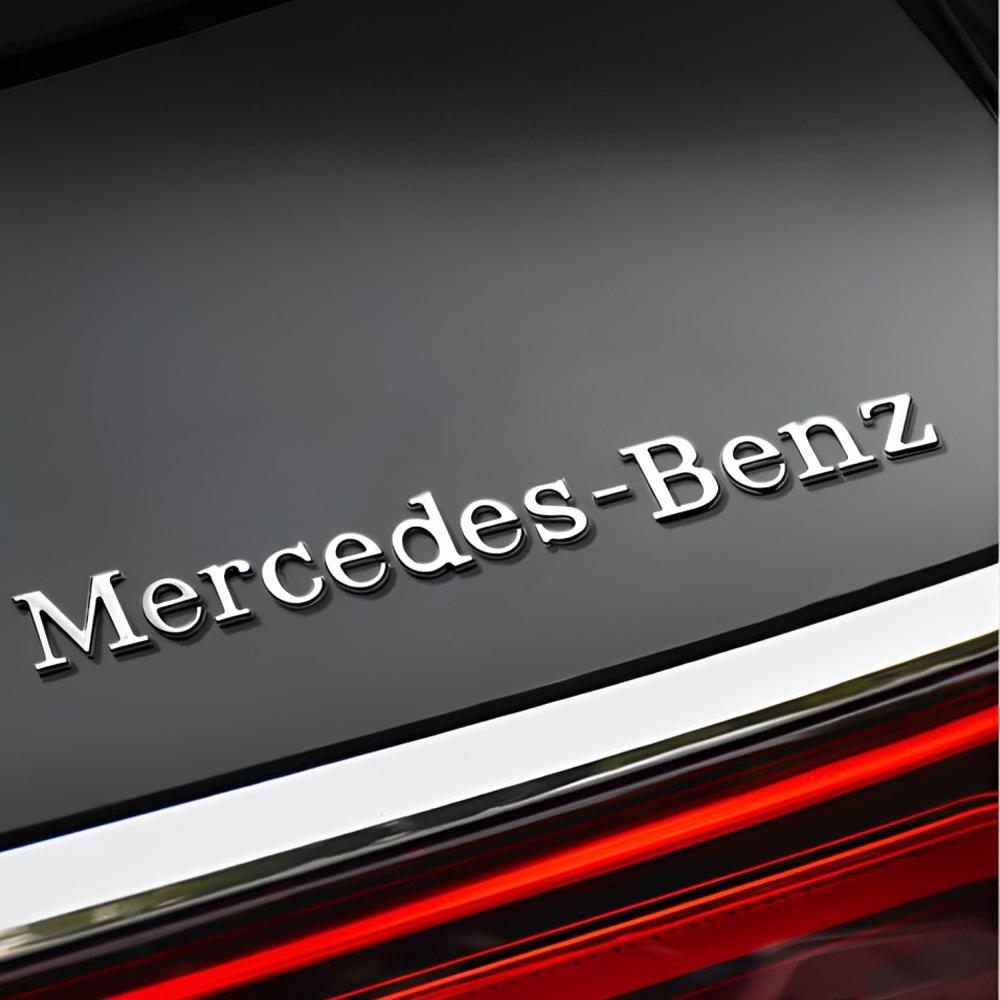 UHLGY1 New Hot 2026 3D Car Rear Trunk ABS Badge Sticker Decoration Auto Refit Accessories for Mercedes Benz AMG W211 W212 W213 Smart Fo