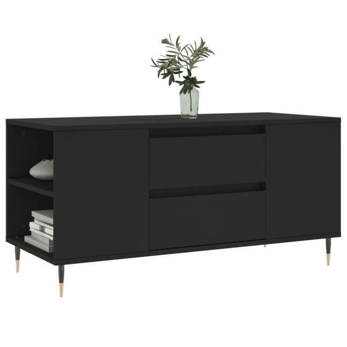 VidaXL Table basse noir 102x44,5x50 cm bois d'ingénierie 830989