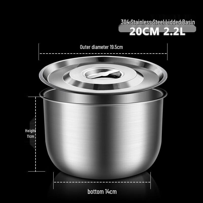 Premium 304 Stainless Steel Covered Mixing & Storage Bowls