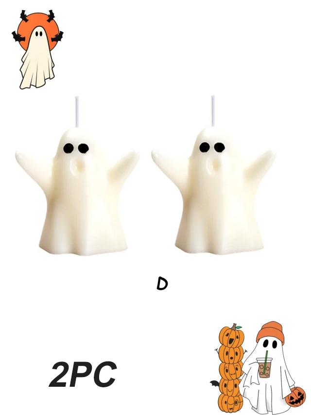 1/2pcs Halloween Ghost Candle Handcrafted Scented Candle Atmosphere Candle With Spooky Design Gift Fragrance Candle Party Decor
