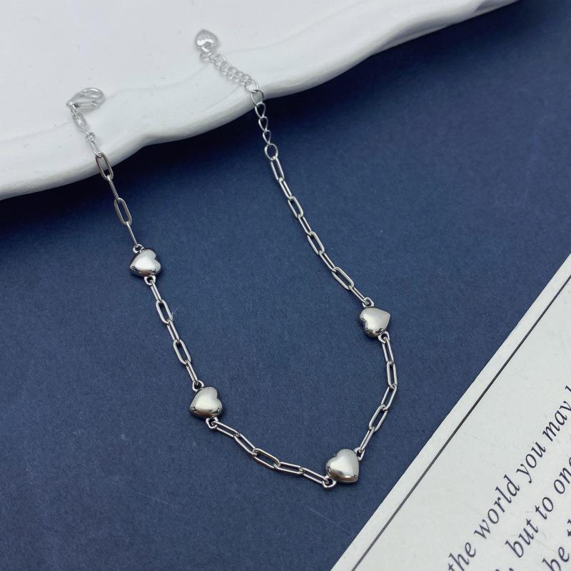 S925 Sterling Silver Heart Paperclip Bracelet - 2026 Trendy, Fashionable & Versatile Women's Jewelry