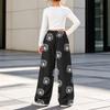 Girls' Flannel Printed Pants, Warm Loose Fit Casual Trousers for Fall and Winter