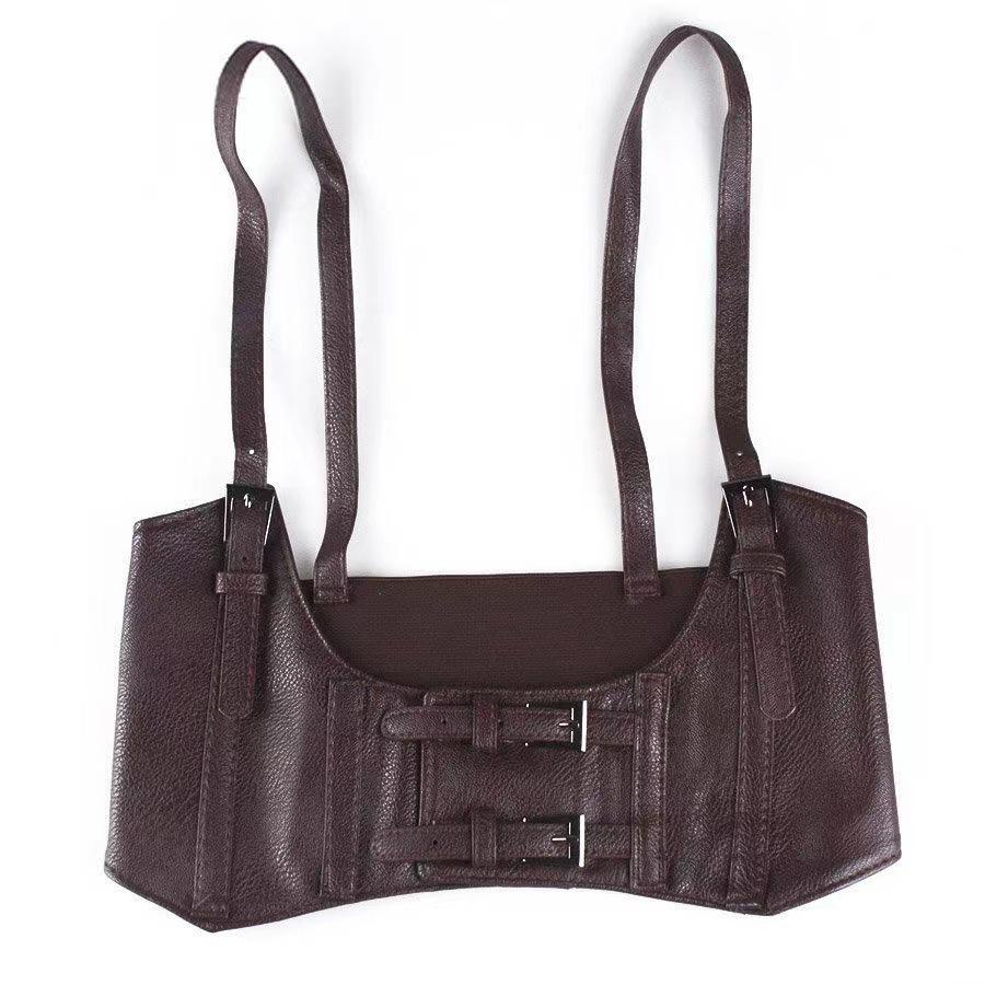 Casual Ladies Fashion Waist Imitation Leather Elastic Belt Waist Seal Waist Outer Wear